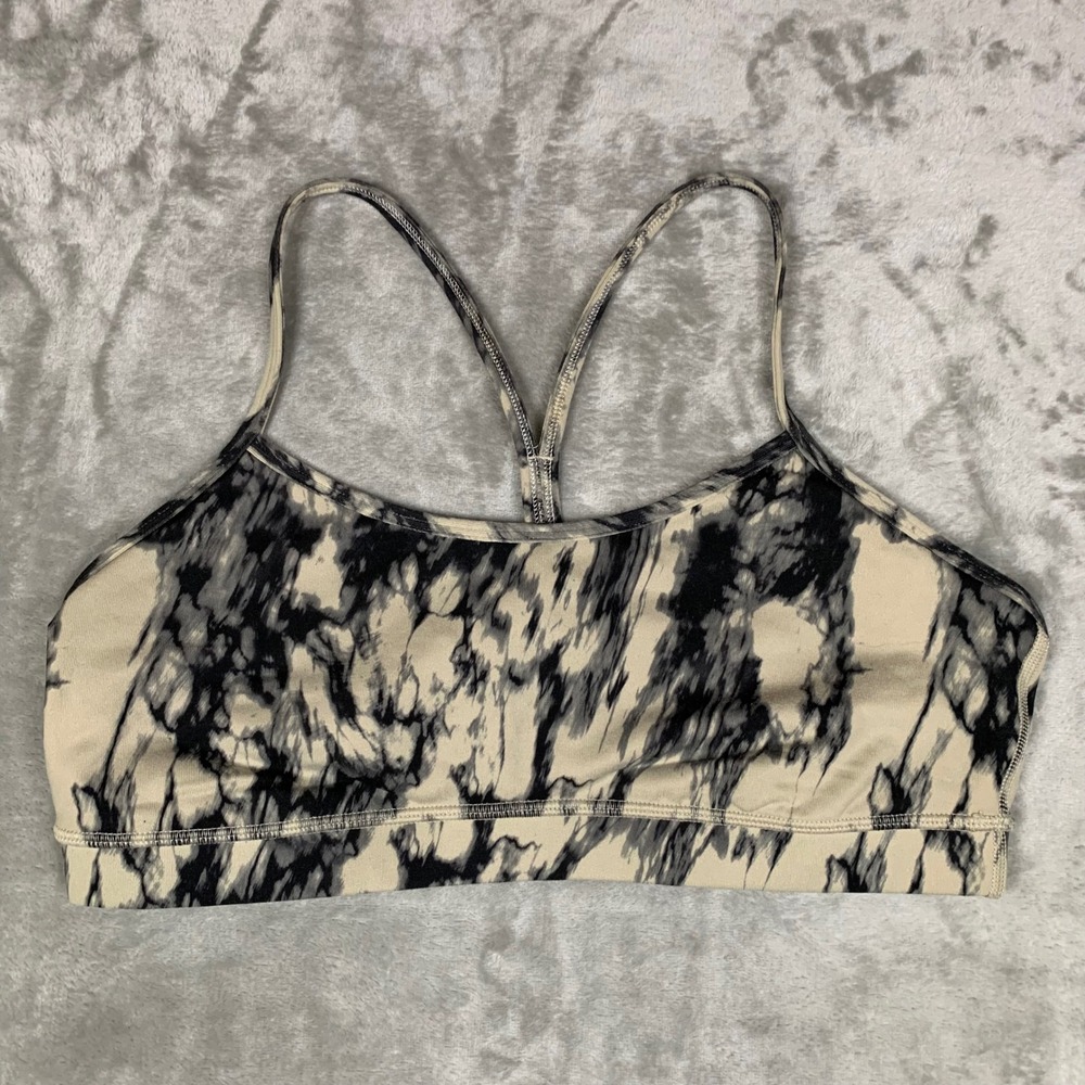 Lululemon Flow Y Sports Bra Marble Tie Dye‎ Sz 12 Racerback Yoga Athletic W2191S